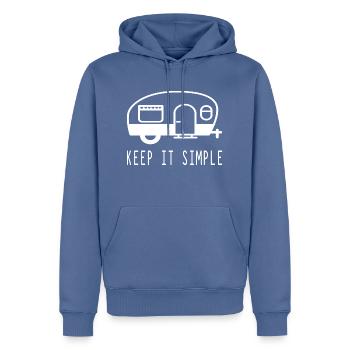 Camping Camper Keep it simple Spruch Humor - Männer Premium Bio Hoodie - Taubenblau - Vorne - Nico (187cm)