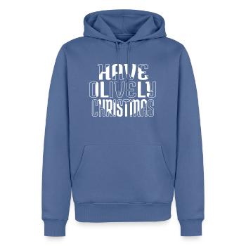 christmas present joke comic awkward beach holiday - Männer Premium Bio Hoodie - Taubenblau - Vorne - Nico (187cm)