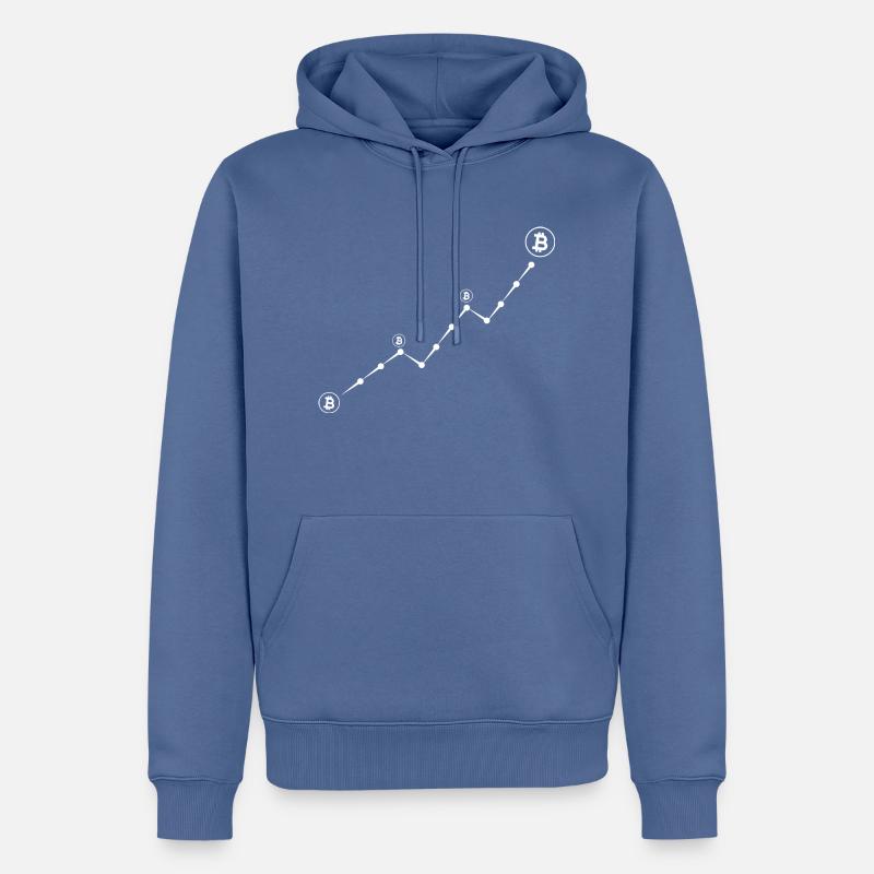 Trading de crypto-monnaies Bitcoin - Sweat à capuche Premium bio Homme - bleu pigeon