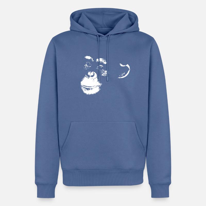 Schimpanse - Chimp - Chimpanzee - Männer Premium Bio Hoodie - Taubenblau