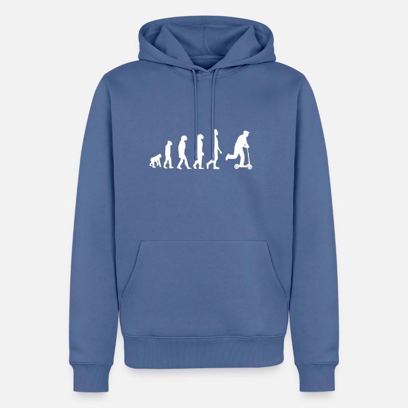 Trottinette évolution - Sweat à capuche Premium bio Homme - bleu pigeon