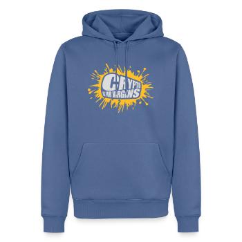 crypto is for virgins - Männer Premium Bio Hoodie - Taubenblau - Vorne - Nico (187cm)