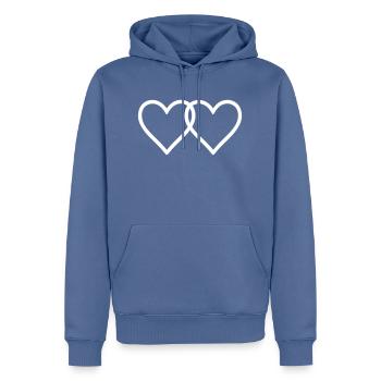 Herzen Liebe Symbol - Männer Premium Bio Hoodie - Taubenblau - Vorne - Nico (187cm)