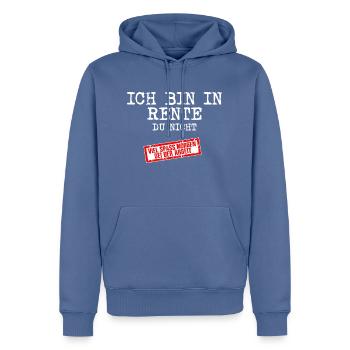 Ich bin in Rente - Du nicht Geschenk - Männer Premium Bio Hoodie - Taubenblau - Vorne - Nico (187cm)