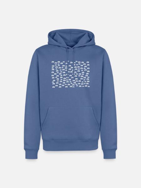 Wohnmobile klein weiss querformat - Männer Premium Bio Hoodie - Taubenblau