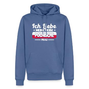 Polnisch Polski Polen Geschenk - Männer Premium Bio Hoodie - Taubenblau - Vorne - Nico (187cm)
