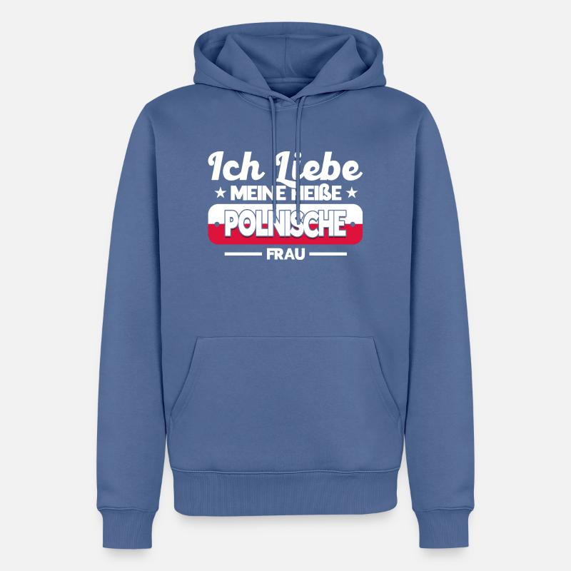 Polnisch Polski Polen Geschenk - Männer Premium Bio Hoodie - Taubenblau