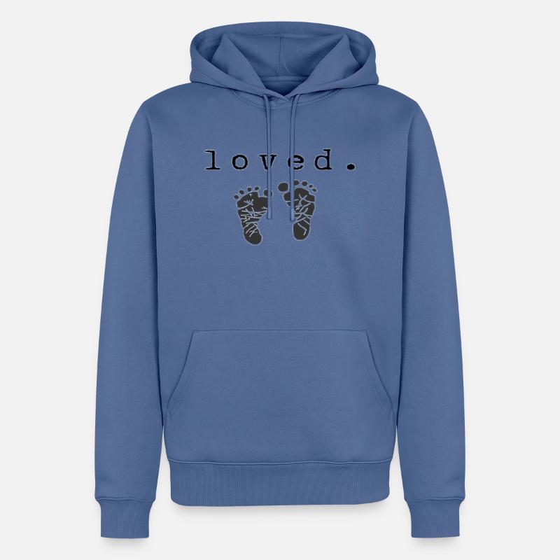 loved. - Männer Premium Bio Hoodie - Taubenblau