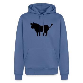 Stier - Männer Premium Bio Hoodie - Taubenblau - Vorne - Nico (187cm)