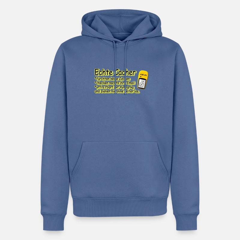 echte cacher - Männer Premium Bio Hoodie - Taubenblau