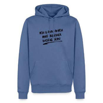 Ich kann auch mit Alkohol lustig sein! - Männer Premium Bio Hoodie - Taubenblau - Vorne - Nico (187cm)