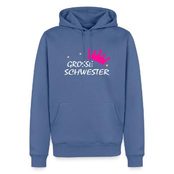 grosse schwester w - Männer Premium Bio Hoodie - Taubenblau - Vorne - Nico (187cm)