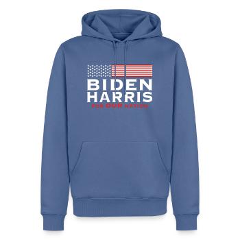 Votez Biden Harris - Sweat à capuche Premium bio Homme - bleu pigeon - Devant - Nico (187cm)