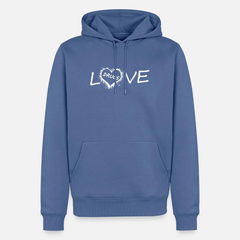 Dire aimer les drogues - Sweat à capuche Premium bio Homme - bleu pigeon