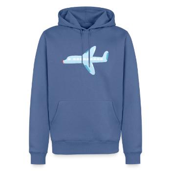 Flugzeug - Männer Premium Bio Hoodie - Taubenblau - Vorne - Nico (187cm)