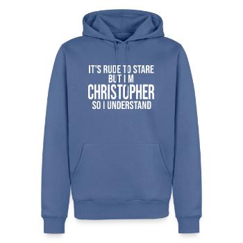 Vorname Christopher Name Christopher Geschenk - Männer Premium Bio Hoodie - Taubenblau - Vorne - Nico (187cm)