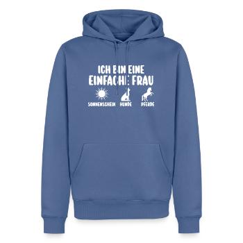 Reiten Hunde Reiter Pferd Pferde - Männer Premium Bio Hoodie - Taubenblau - Vorne - Nico (187cm)
