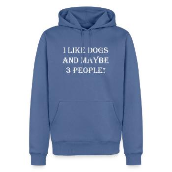 Hund Dog - Männer Premium Bio Hoodie - Taubenblau - Vorne - Nico (187cm)