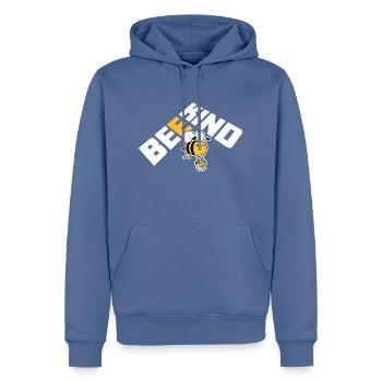 Be Kind Cute Honey Kindness Bee Love Inspirational - Men’s Premium Organic Hoodie - stone blue - Front - Nico (187cm)