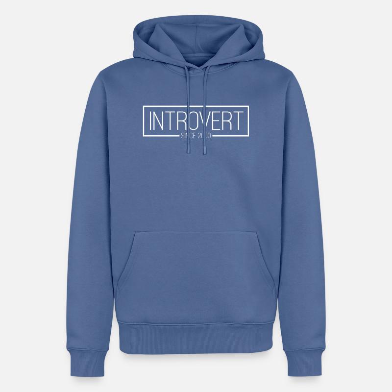 Introvert since 2000 white - Männer Premium Bio Hoodie - Taubenblau