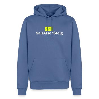 Salzalpensteig - Männer Premium Bio Hoodie - Taubenblau - Vorne - Nico (187cm)