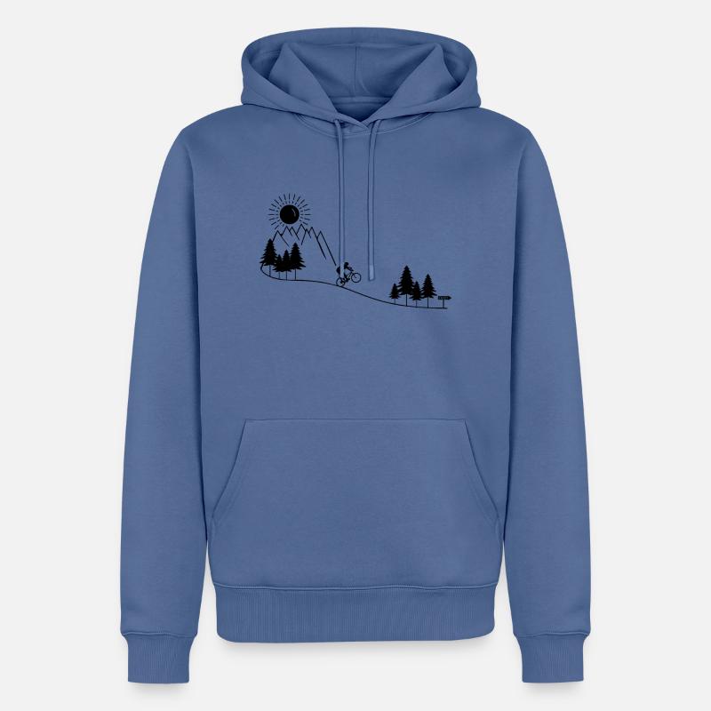 VTT biker vtt - Sweat à capuche Premium bio Homme - bleu pigeon
