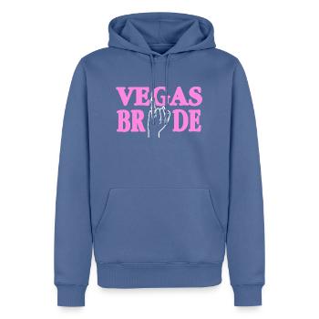 Vegas Bride Cool Retro Vegas Wedding Designs - Men’s Premium Organic Hoodie - stone blue - Front - Nico (187cm)