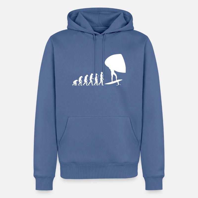 Evolution Wingfoil - Männer Premium Bio Hoodie - Taubenblau