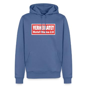 Verheiratet Hotel Mama 2.0 Faule Ehemänner Spruch - Männer Premium Bio Hoodie - Taubenblau - Vorne - Nico (187cm)