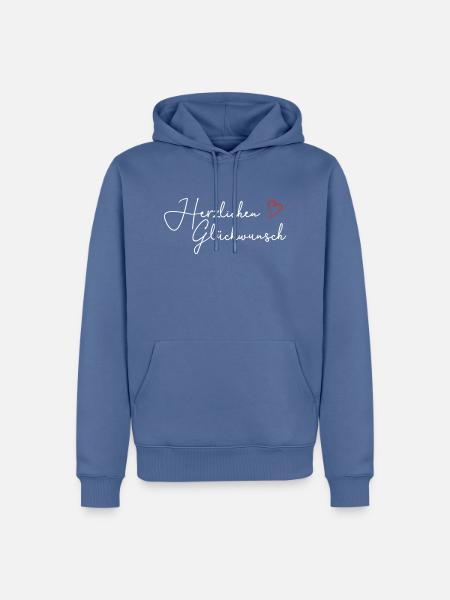 Herzlichen Glückwunsch - Männer Premium Bio Hoodie - Taubenblau