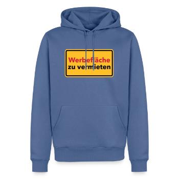 Werbung - Männer Premium Bio Hoodie - Taubenblau - Vorne - Nico (187cm)