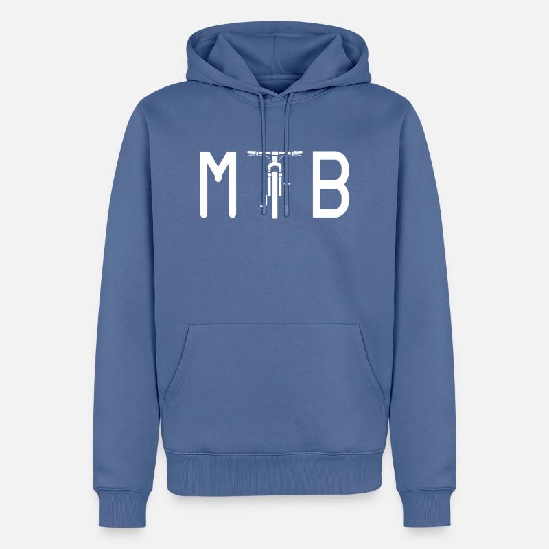 VTT Biker VTT - Sweat à capuche Premium bio Homme - bleu pigeon