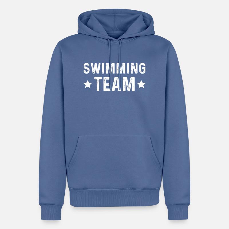 Équipe de natation - Sweat à capuche Premium bio Homme - bleu pigeon
