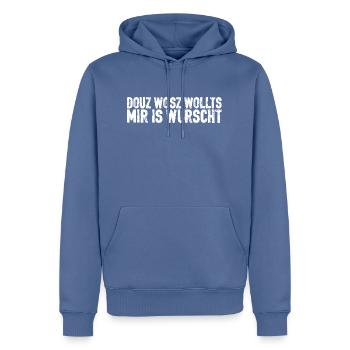 Bayer douz wosz wollts - Männer Premium Bio Hoodie - Taubenblau - Vorne - Nico (187cm)
