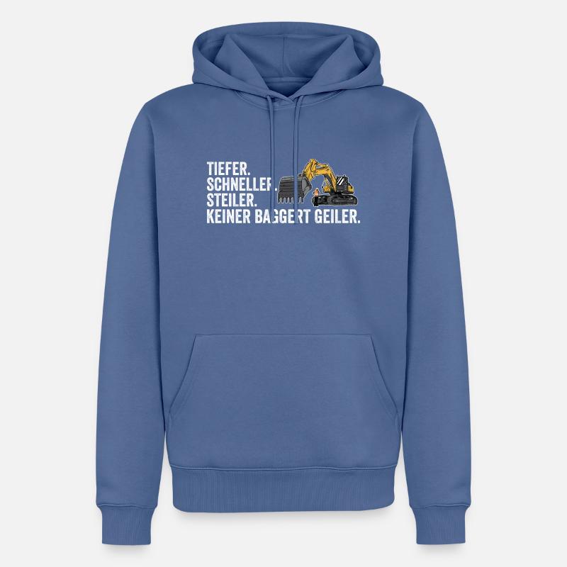 Baggerfahrer Bagger - Männer Premium Bio Hoodie - Taubenblau