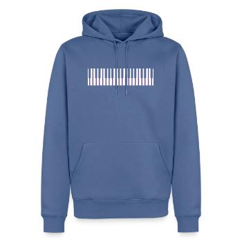 Piano à queue piano clavier musique - Sweat à capuche Premium bio Homme - bleu pigeon - Devant - Nico (187cm)