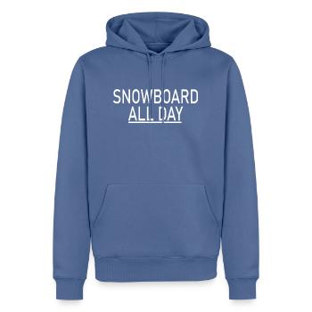 Snowboard Snowboarder - Sweat à capuche Premium bio Homme - bleu pigeon - Devant - Nico (187cm)