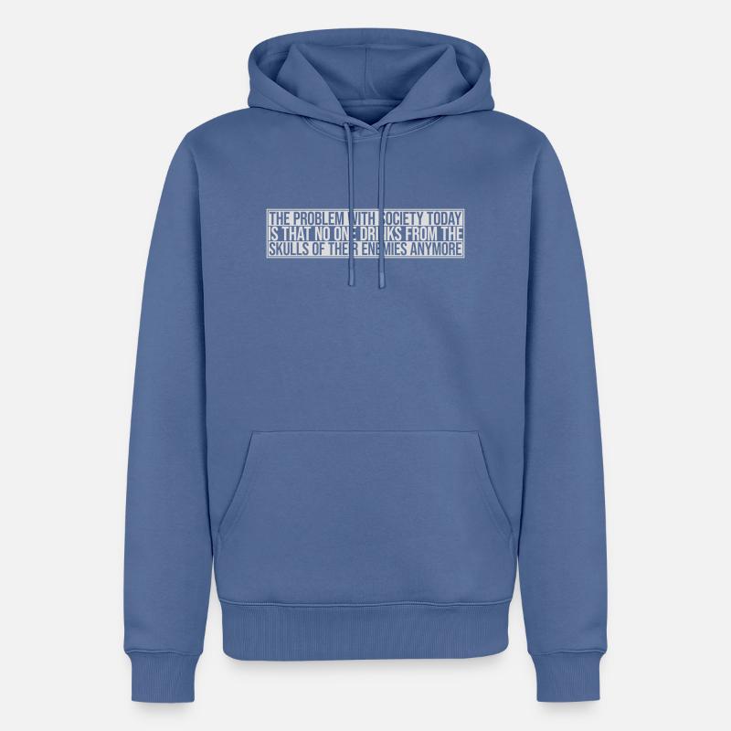 boissons de crânes ennemis - Sweat à capuche Premium bio Homme - bleu pigeon