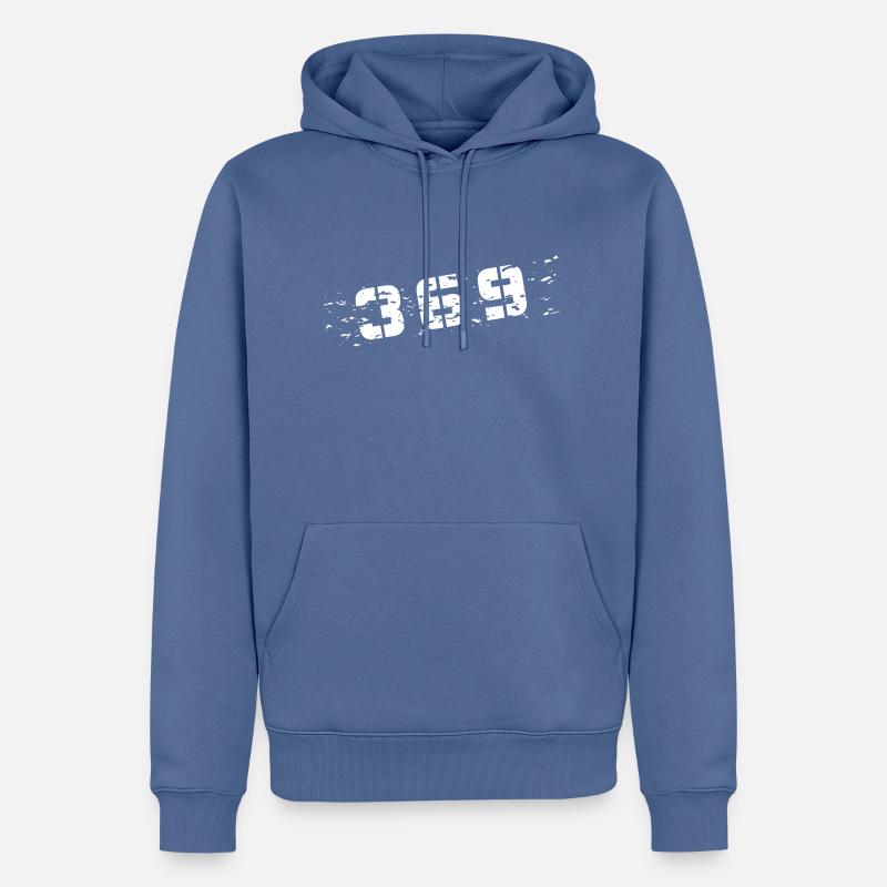 369 clés de l’univers - Sweat à capuche Premium bio Homme - bleu pigeon