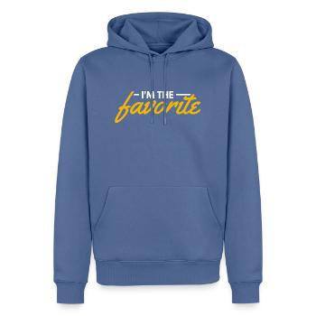 I'm The Favorite - Funny Gift - Men’s Premium Organic Hoodie - stone blue - Front - Nico (187cm)