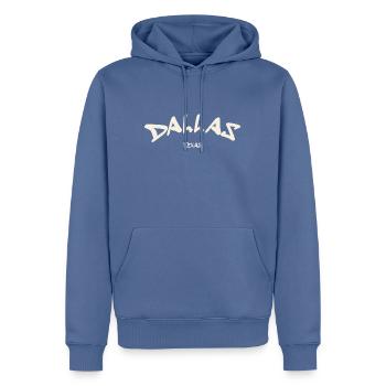 Dallas - Texas - USA - Amerika - Männer Premium Bio Hoodie - Taubenblau - Vorne - Nico (187cm)