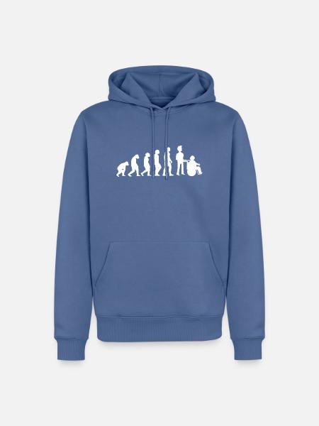 Evolution Altenpfleger - Männer Premium Bio Hoodie - Taubenblau