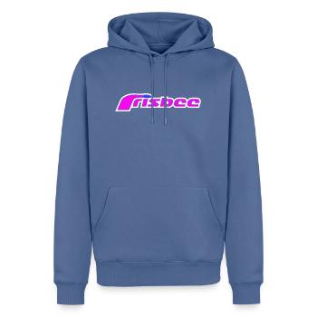 Frisbee Violet Ultime - Sweat à capuche Premium bio Homme - bleu pigeon - Devant - Nico (187cm)