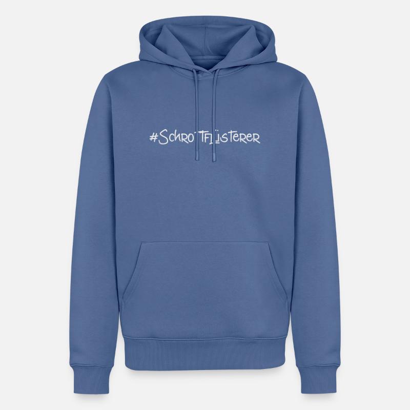 Lettrage Chuchoteur de ferraille - Sweat à capuche Premium bio Homme - bleu pigeon