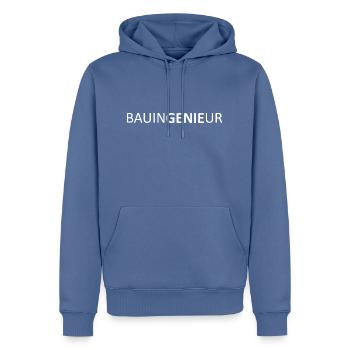 Bauingenieur - Männer Premium Bio Hoodie - Taubenblau - Vorne - Nico (187cm)