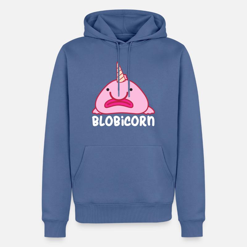Blobfish - Männer Premium Bio Hoodie - Taubenblau