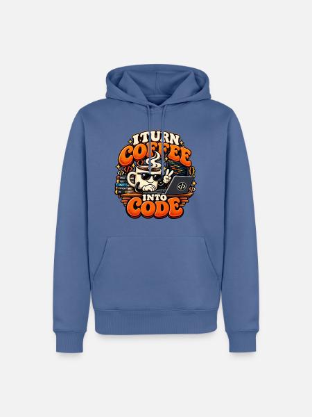 Ich verwandle Kaffee in Code | Programmierer - Männer Premium Bio Hoodie - Taubenblau