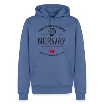 North Cape North Cape Norway Scandinavia Design - Men’s Premium Organic Hoodie - stone blue - Front - Nico (187cm)