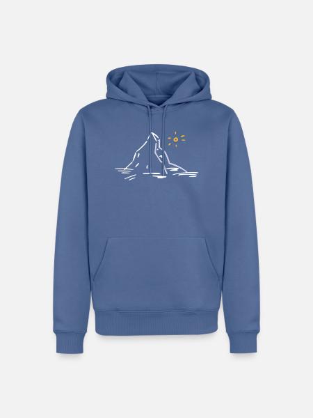 Matterhorn - Männer Premium Bio Hoodie - Taubenblau