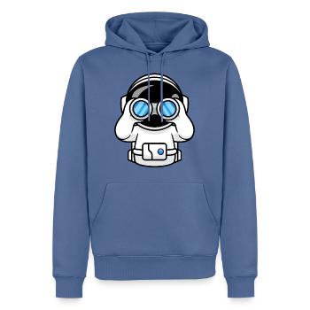 Astronaut mit Fernglas - Männer Premium Bio Hoodie - Taubenblau - Vorne - Nico (187cm)